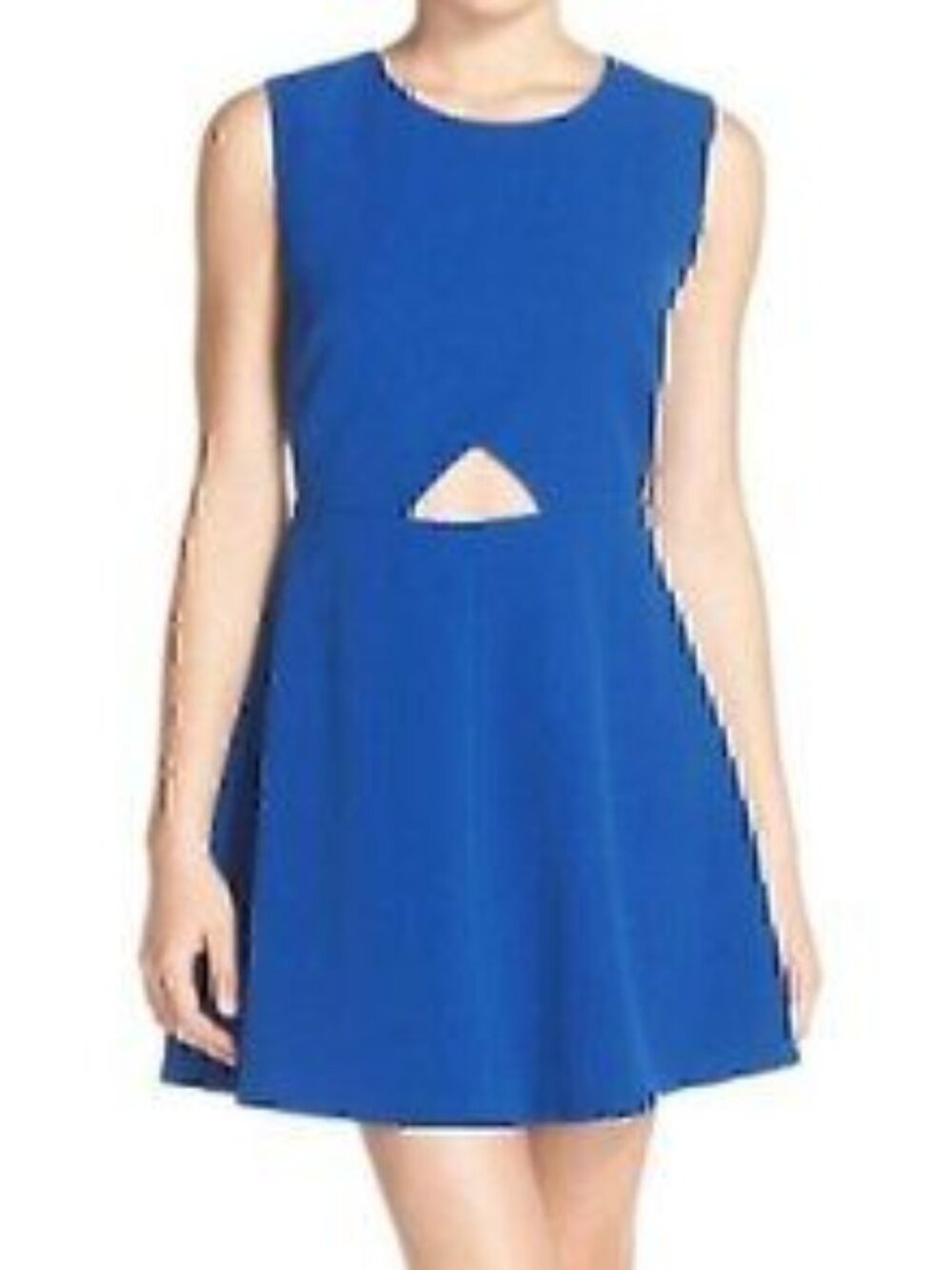 CHELSEA28 Cutout Fit & Flare Dress Royal Blue Sleeveless Mini Party Wedding M